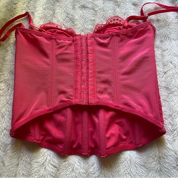 Urban Outfitters Out From Under Modern Love Pink Mesh Lace Corset Top - Picture 8 of 13